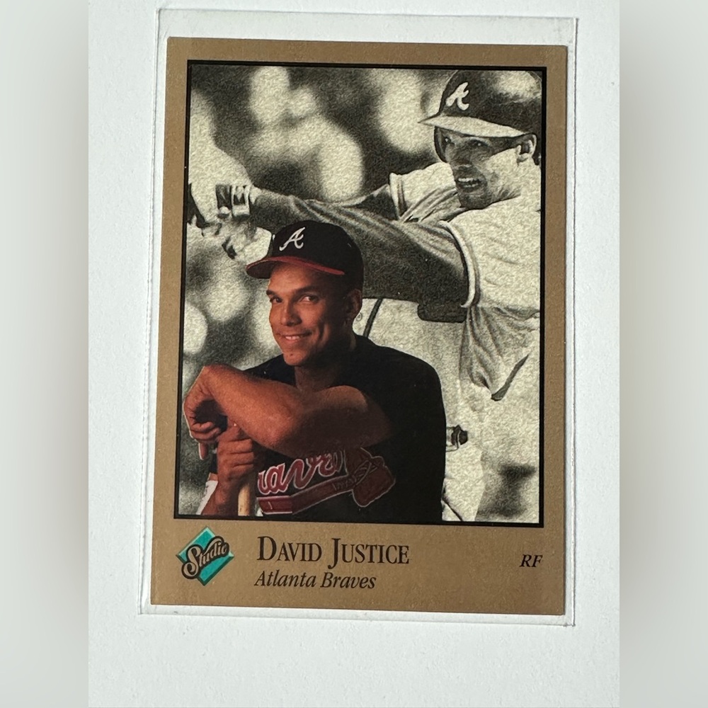 David Justice Atlanta Braves Trading Card.  1992 Leaf. No. 5